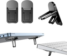 2PCS Zinc Alloy Mini Foldable Laptop Stand, Portable Computer Keyboard Riser wit