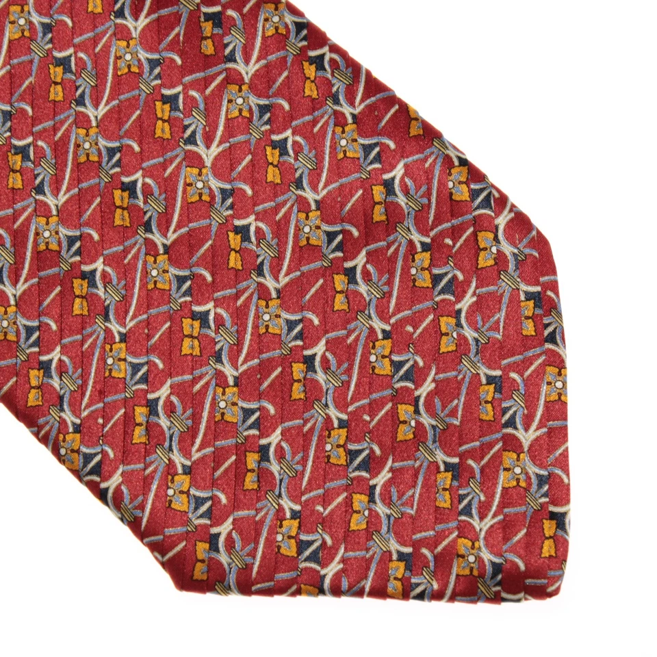 Corbata plisada para el cuello de Italo Ferretti 100 % seda en rojo/azul/multicolor Foto 2 de 4