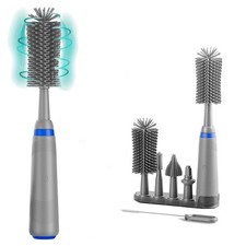 Baby Bottle Cleaner with Drying Rack, Silicone Bottle Brush Set, Easy-Grip Ha...