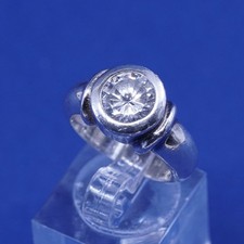 Size 6.75, vintage Sterling silver handmade ring, 925 engagement ring w/ cz