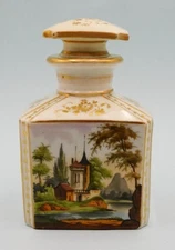 Victorian Old Paris FRENCH PORCELAIN H/Painted PERFUME BOTTLE Decanter 14.5cm H