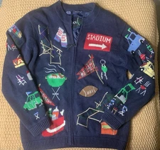 Vintage Women’s Small Eagles Eye Embroidered Stadium Football Knit Sweater Rare