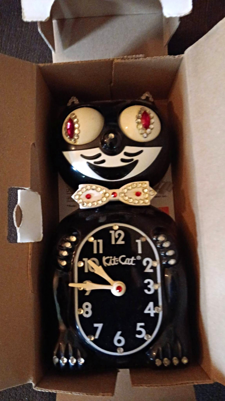Kit-Cat Klock Black Analog Wall Clock Rolling Eyes Wagging Tail Made in USA