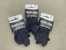 3 x Feetures Women 7-9.5 Men 6-8.5 Elite Max Cushion No Show Tab Socks Size M