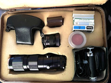 Vintage Mamiya/Sekor 1000 DTL 35mm Camera w/2 Lenses, Filters, Flash Untested