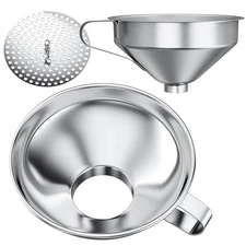 Canning Funnel with Strainer for Wide and Regular Mason Jars - Wide-Mouth Fun...