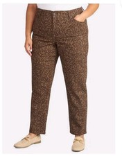 TERRA  SKY Womens Straight Leg Jean Size 16W Animal Print Med Weight New