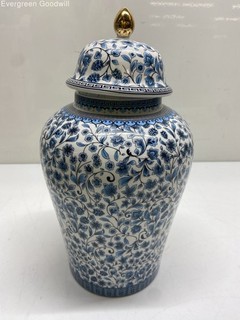 Blue and White Porcelain Ginger Jar