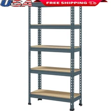5-Shelf Boltless Adjustable Steel Storage Shelf Garage Rack Heavy Duty Organizer