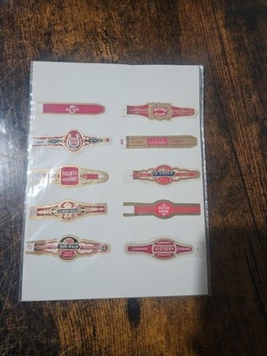 Cigar Labels samples sheet Mid Century Advertising Logos 10 examples Embosed 