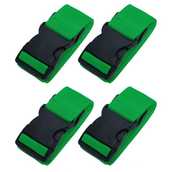 GepäCkgurte, 4Pcs Koffergurte Verstellbare GepäCkbäNder Mit Schnalle, GrasgrüN-image