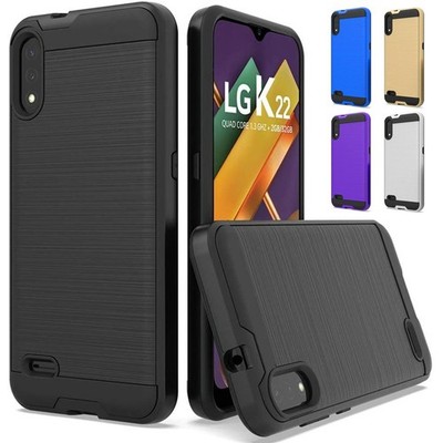 For LG K22, K32, K22+ Plus LM-K20 Brushed Impact Resistant Shockproof Tough Case