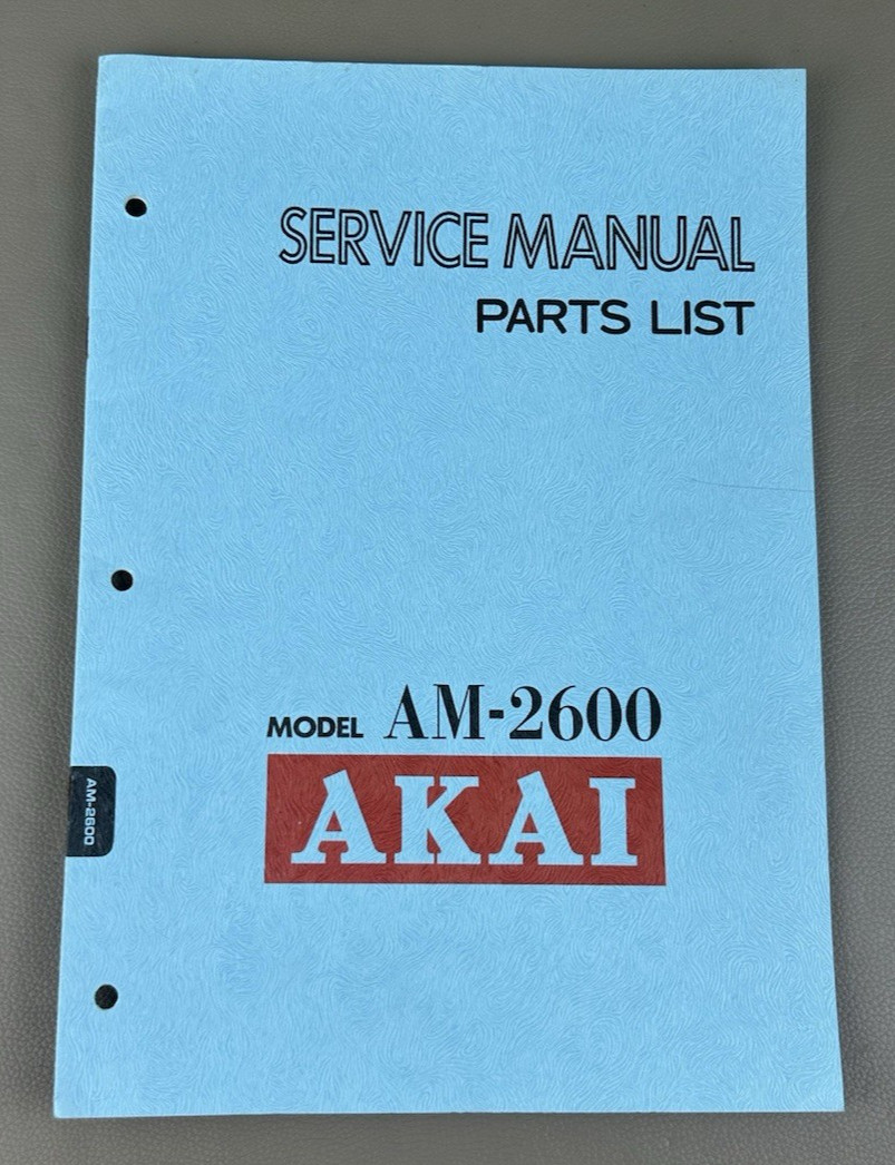 Akai AM-2600 Service Manual/ Parts List D-853