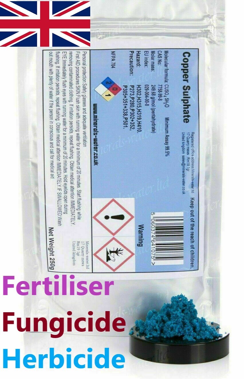 Copper Sulphate Sulfate Pentahydrate Fertiliser Fungicide Herbicide 1kg