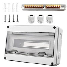 Quadro Elettrico Esterno, 15 Moduli Scatola Stagna IP65, Con 7 Terminali,