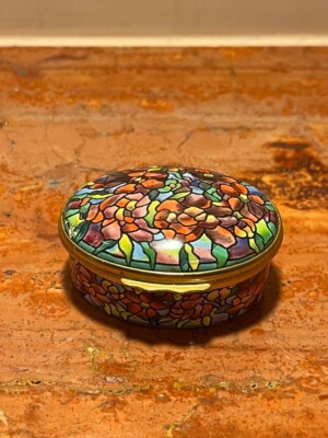 【美品】Halcyon Days ティファニー/アクセサリーケース Vintage Halcyon Days Enamels Tiffany Trinket Box Pill case