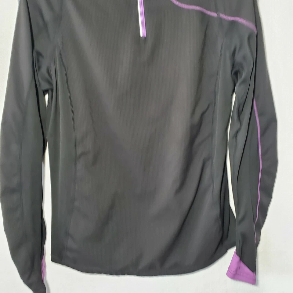 Camisa de ciclismo Mizuno 1/4 zíper preta grande manga longa bolsos com zíper  - Imagem 3 de 4