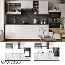 Cucina modulare blocco cucina americana Fame-Line 280cm bianco antracite Vicco