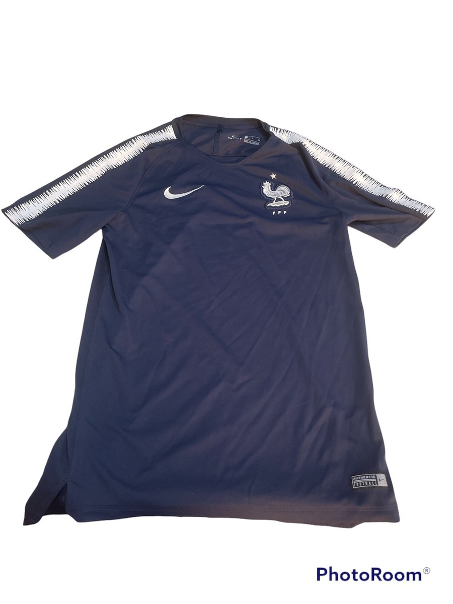 Preowned Nike Drifit FFF France Youth Soccer Jersey Size Large R2