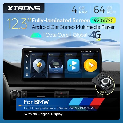 XTRONS QLB22UMB12E90L AUTORADIO GPS BMW 3er E90 Android 12 12.3'' Carplay 4G