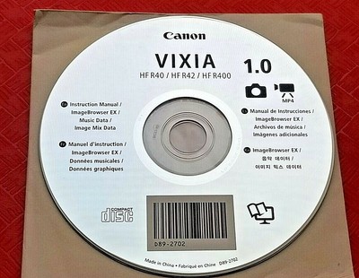 Canon Vixia Hf R40 R42 R400 1 0 Software Manual Music Image Browser Ex Mix Data Ebay