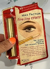 VINTAGE MAX FACTOR FINE LINE  ERACE SECRET COVER-UP GOLD TUBE DEEP  NATURAL NEW
