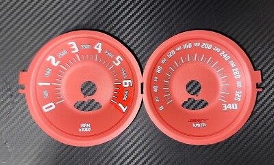 Dodge Challenger Red SRT Gauges