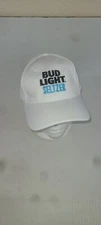 Bud Light Seltzer Hat Cap Adjustable Strapback White By Sport-tek
