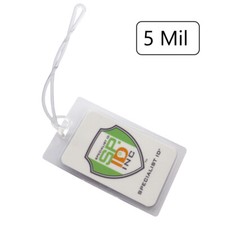 5 Pack - 5 Mil Laminating Luggage Tag Slot Pouches w/ 6" Loops - 2-1/2 x 4-1/4"