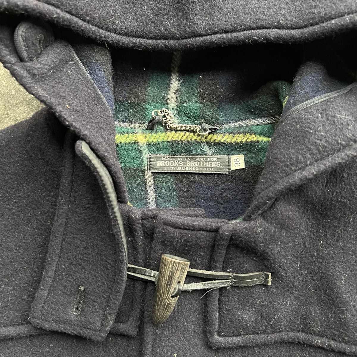 Vintage 70s Brooks Brothers Clasp Hooded Wool Peacoat mens Vintage 70s Brooks Brothers Clasp Hooded Wool Peacoat mens