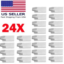 24pc Self Adhesive Stainless Steel Hooks Bathroom Wall Door Strong Sticky Holder