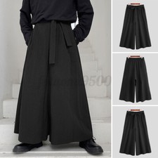 Hombres Japoneses Holgados Hippy Pantalones Informales Elásticos Cintura Ancha Pierna Ancha Pantalones Sueltos Largos