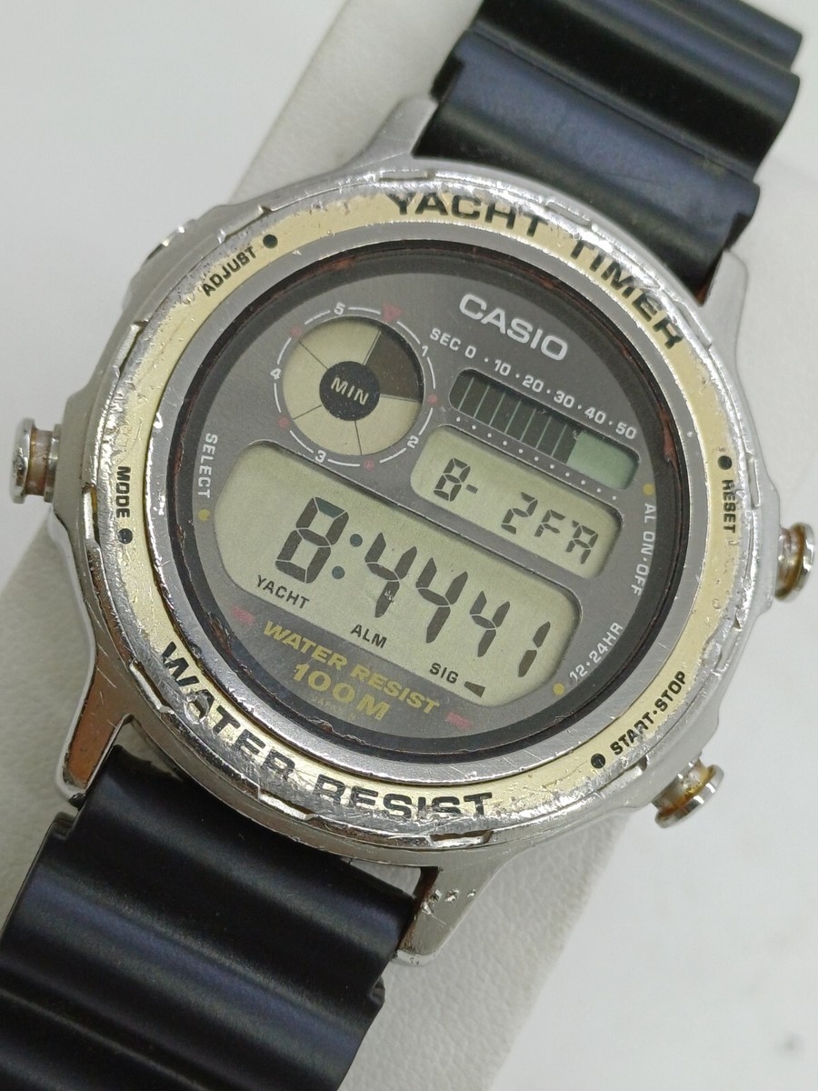 時計 casio YACHT TIMER trw-300 RARE VINTAGE CASIO 932 TRW-301 YACHT TIMER WATCH MEN,S STEEL JAPAN