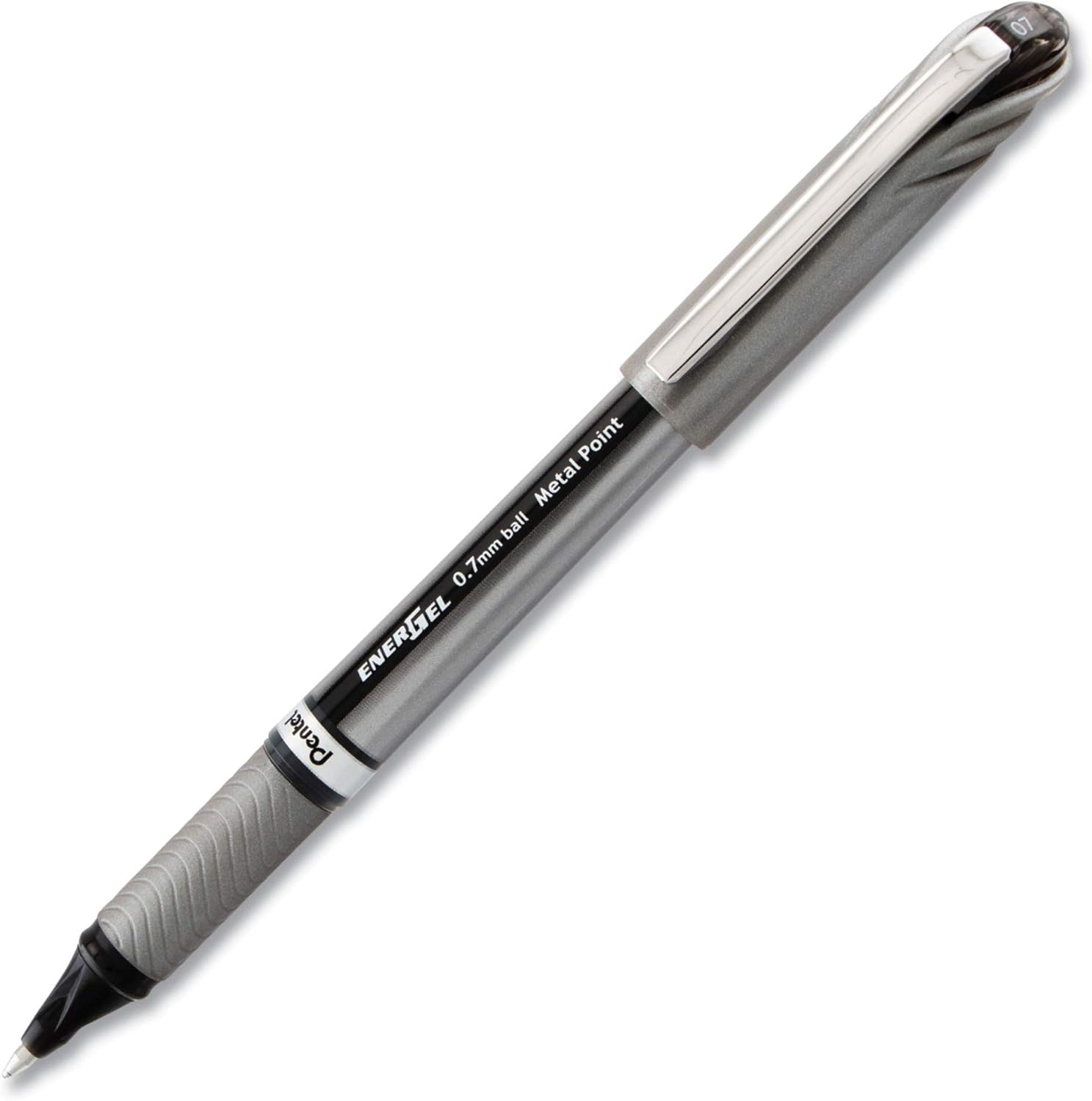 Energel NV Liquid Gel Pen, .7Mm, Gray Barrel, Black Ink (BL27A)