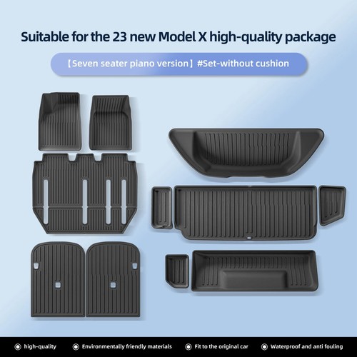 Per Tesla Model X 2023-24 TPE 3D tappetino rivestimento bagagliaio guida a sinistra - Foto 28 di 36