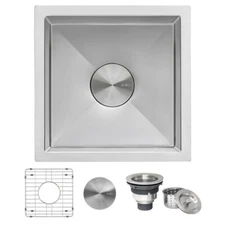 Ruvati 13X15 inch Bar Prep Tight Radius Single Bowl Kitchen Sink- RVH7013 (2435)