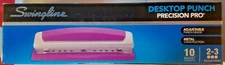 Swingline Desktop Hole Punch, Hole Puncher, Precision Pro, Adjustable, 2 to 3