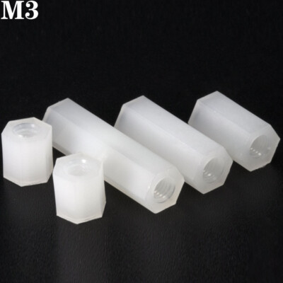M3 Female White Plastic Nylon Hex Column Standoff Support Spacer for PCB Board