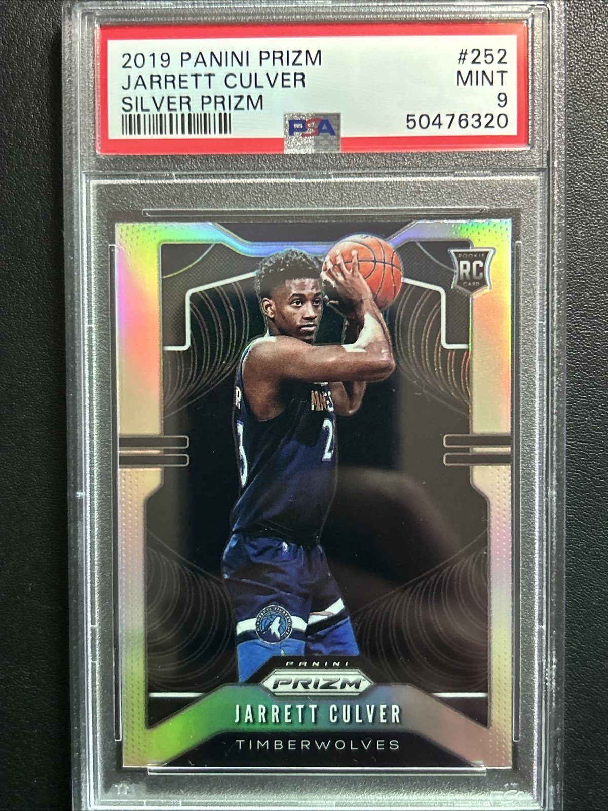 2019-20 Panini Silver Prizm #252 Jarrett Culver RC Rookie PSA 9 MINT
