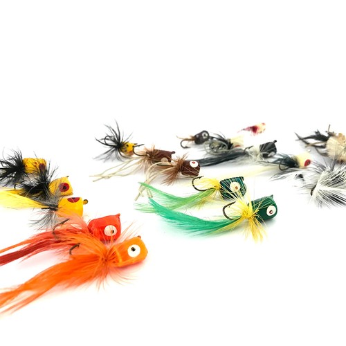 Lotto di 17 esche da pesca fly popper vintage.  Spedizione in tutto il mondo - Foto 4 di 8