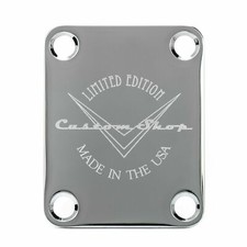 Neck Plate Custom Shop - Chrome - Limited Edition Made In USA - Guitar, Bass.