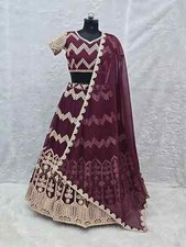 Latest Wine Georgette Lehenga Choli With Dupatta For Women Girls