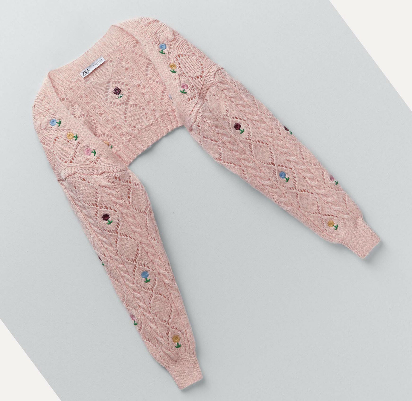 ZARA NEW WOMAN POINTELLE KNIT ARM 
