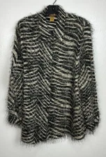 Creative Design Works CDW 90s Zebra Print Fuzzy Shacket Size L