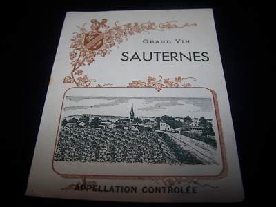 old label great wine Sauternes appellation controlée wine label burgundy