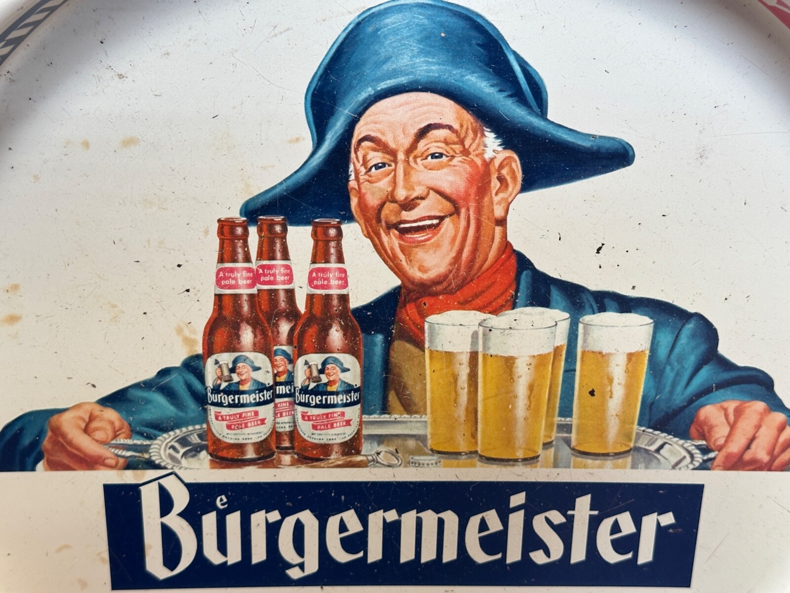 Vintage Burgermeister Beer Tray A Truly Fine Pale Beer eBay