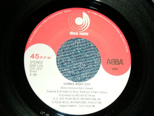 ABBA Japan 1978 DSP-122 NM 7"45 SUMMER NIGHT CITY - Imagen 5 de 6