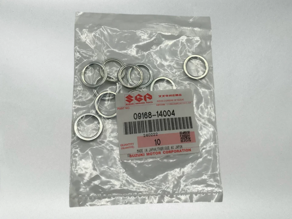 10 arandelas aplastadoras tapón de drenaje genuinas OEM genuinas de 14 mm 09168-14004 Foto 3 de 4