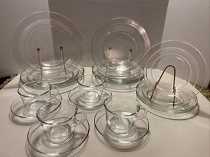 pc Arcoroc France Classique Clear Glass Dinnerware Service For 4 Ebay