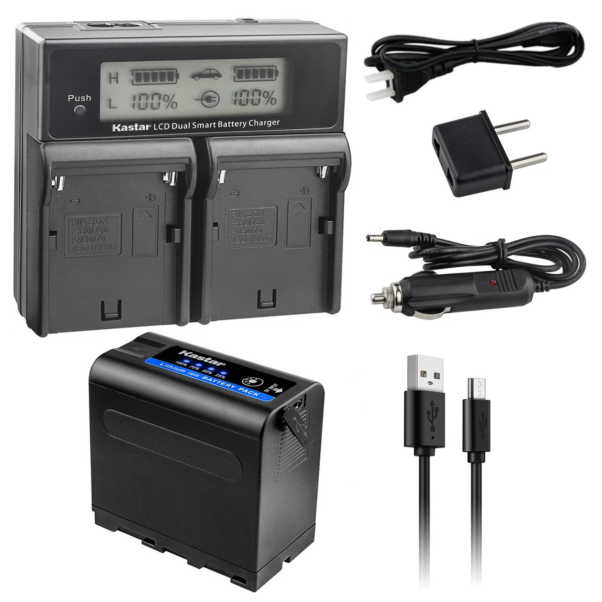 1 Pcs Battery-Batterie NP-F960 NP-F970 avec écran LCD pour Sony NP-F970